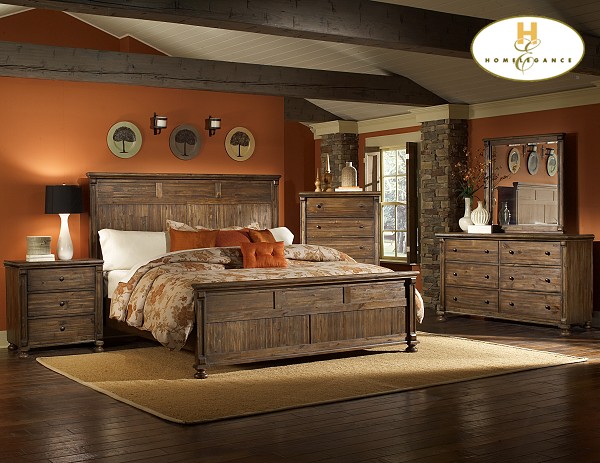 D158-893-1+4+5 Ardenwood Collection Acacia Bedroom Set (Queen Size Bed, Nightstand, Dresser)