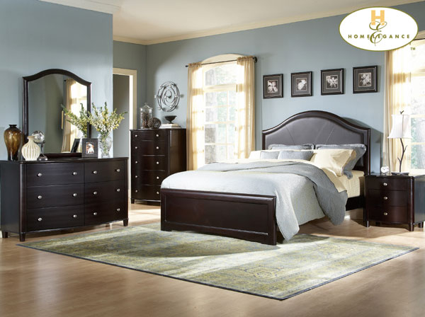 D158-900-1+4+5 Baxter Collection Espresso Bedroom Set (Queen Size Bed, Nightstand, Dresser)