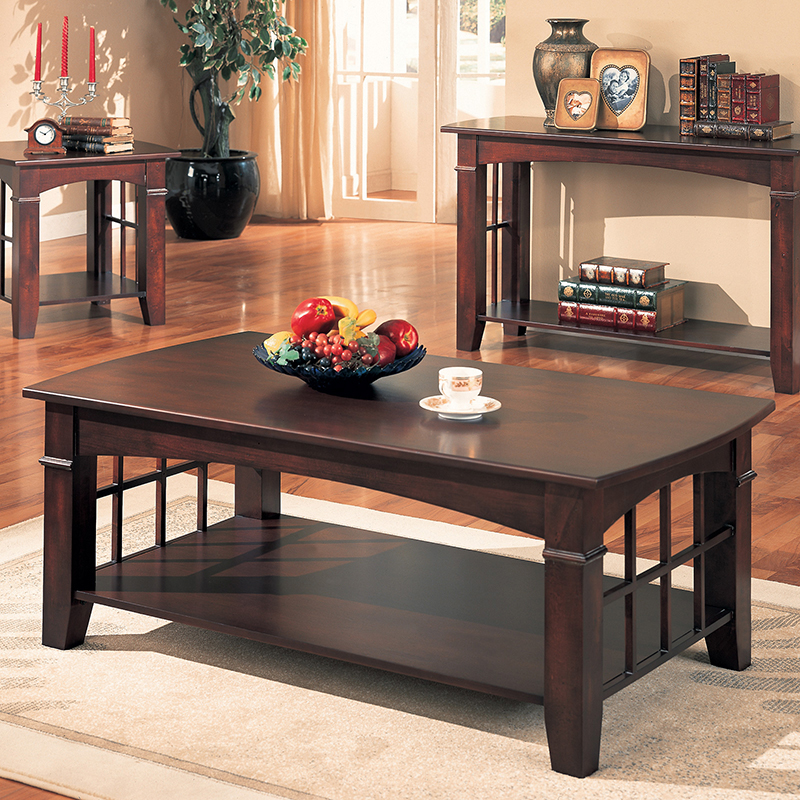D159-700008 By Coaster Coffee Table Cherry Finish