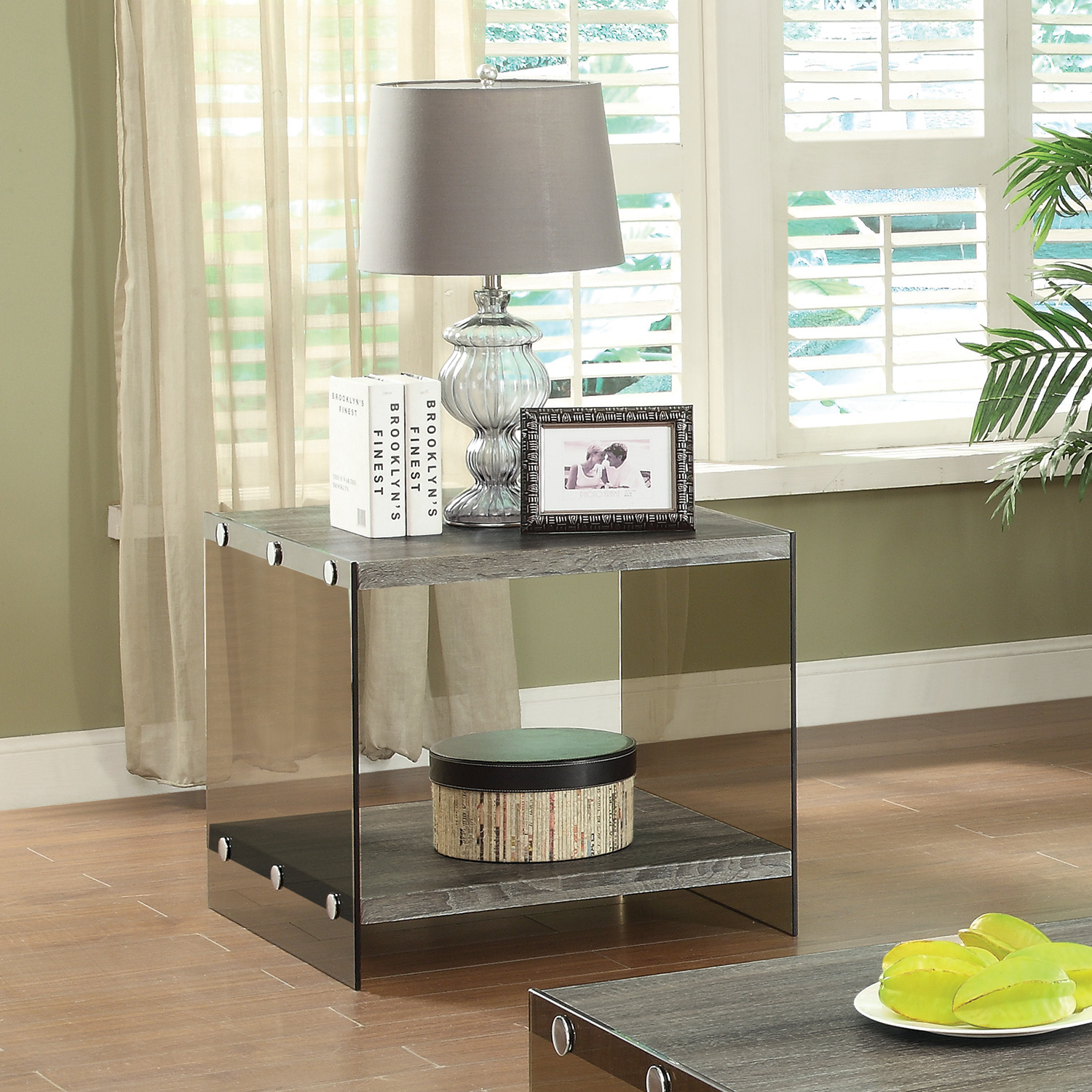 D159-701967 By Coaster End Table Grey Finish