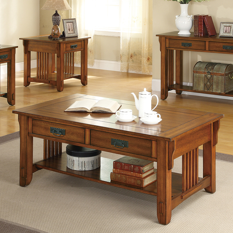 D159-702008 By Coaster Coffee Table Oak Finish