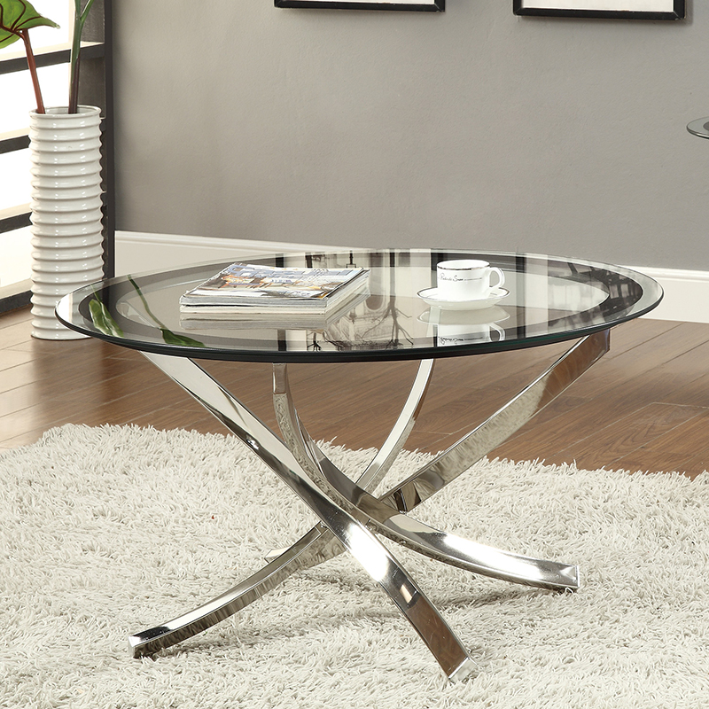D159-702588 By Coaster Coffee Table Chrome Finish
