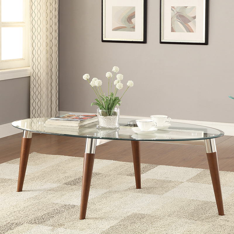 D159-702908 By Coaster Coffee Table Nickel Finish
