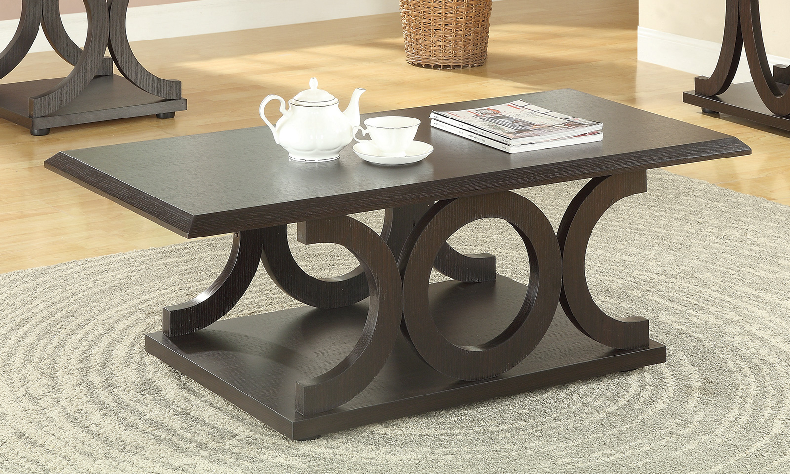 D159-703148 By Coaster Coffee Table Cappuccino Finish