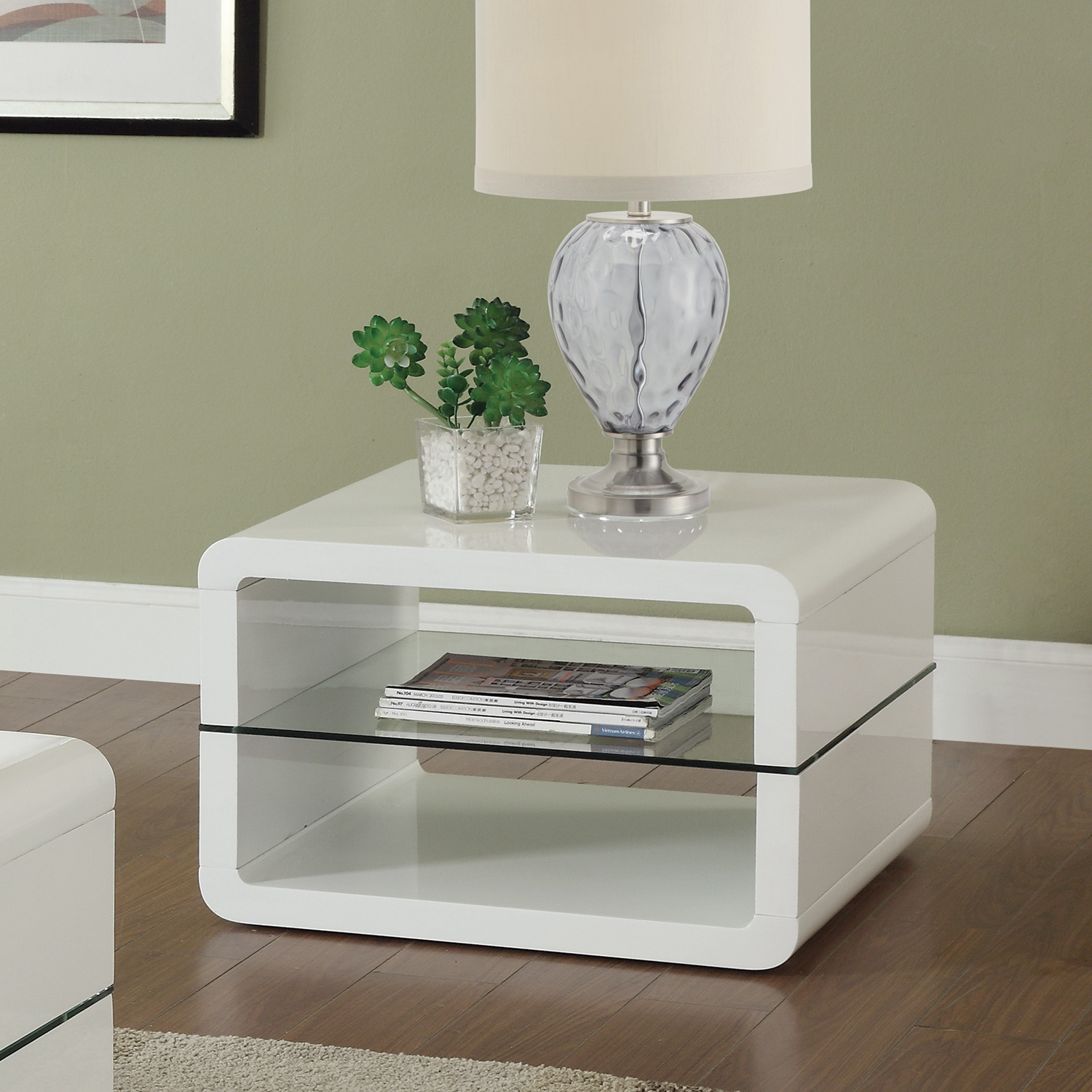 D159-703267 By Coaster End Table White Finish