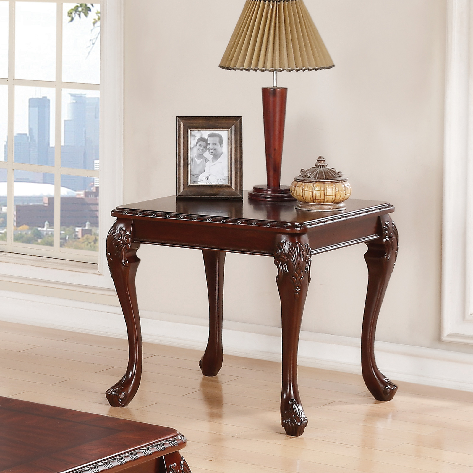 D159-703407 By Coaster End Table Dark Cherry Finish
