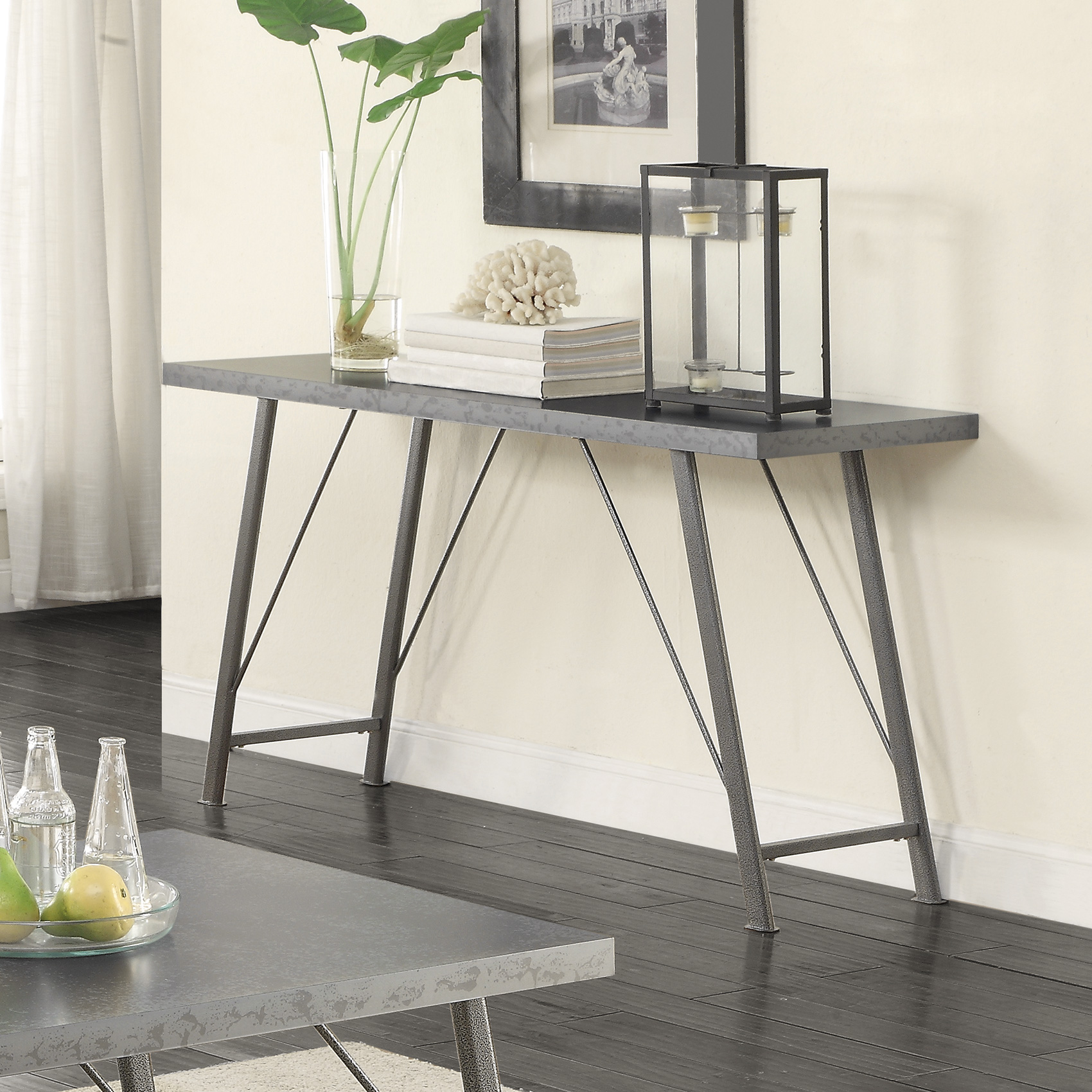 D159-703759 By Coaster End Table Deep Zinc Finish