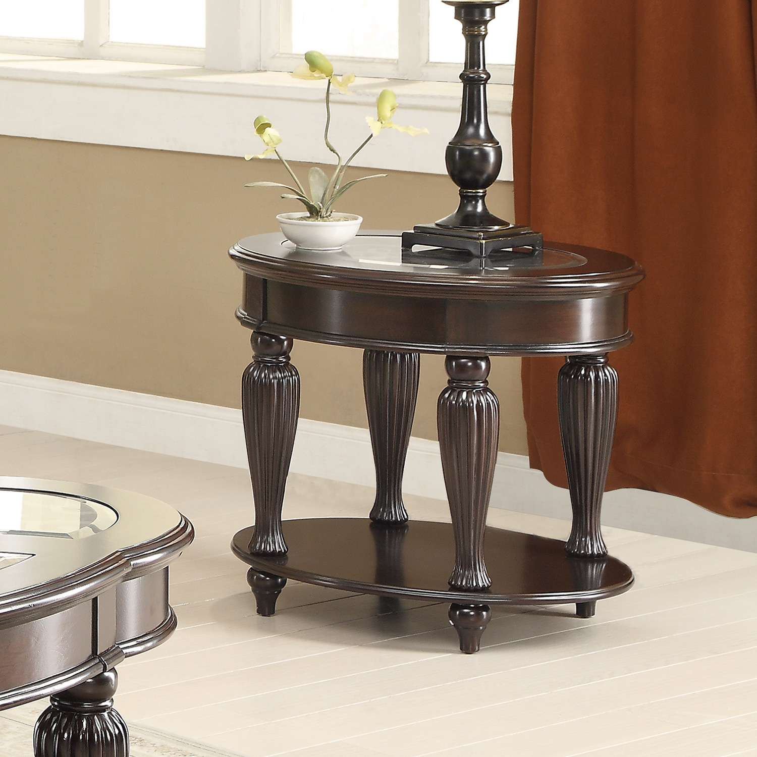 D159-703847 By Coaster End Table Dark Cherry Finish