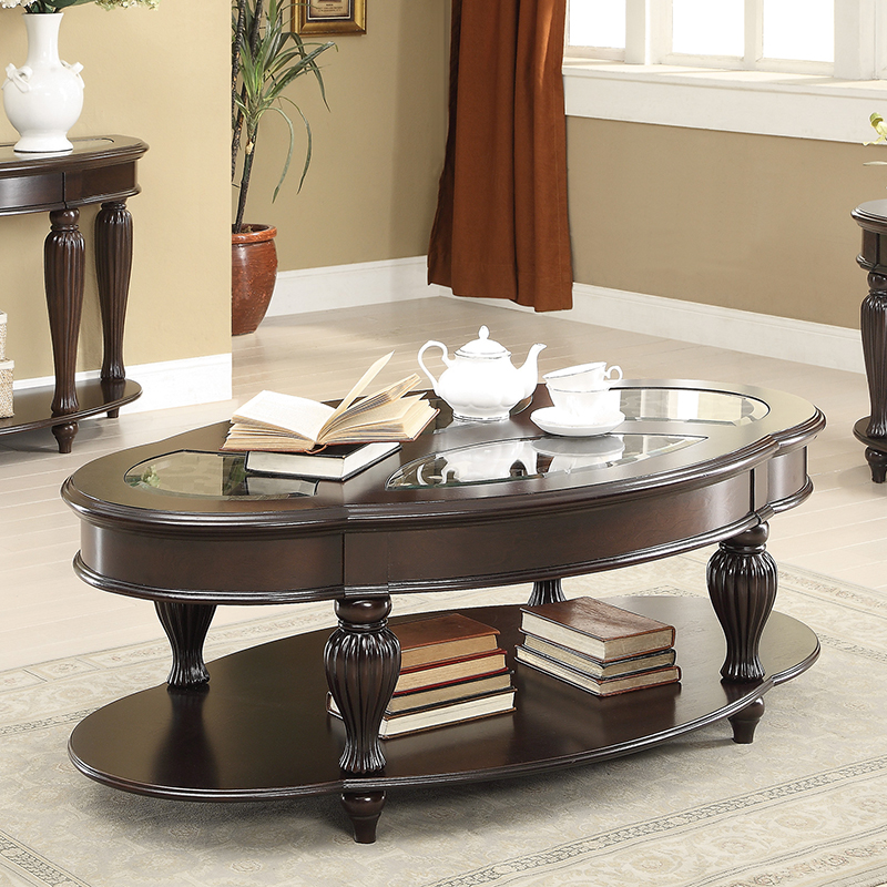 D159-703848 By Coaster Coffee Table Dark Cherry Finish