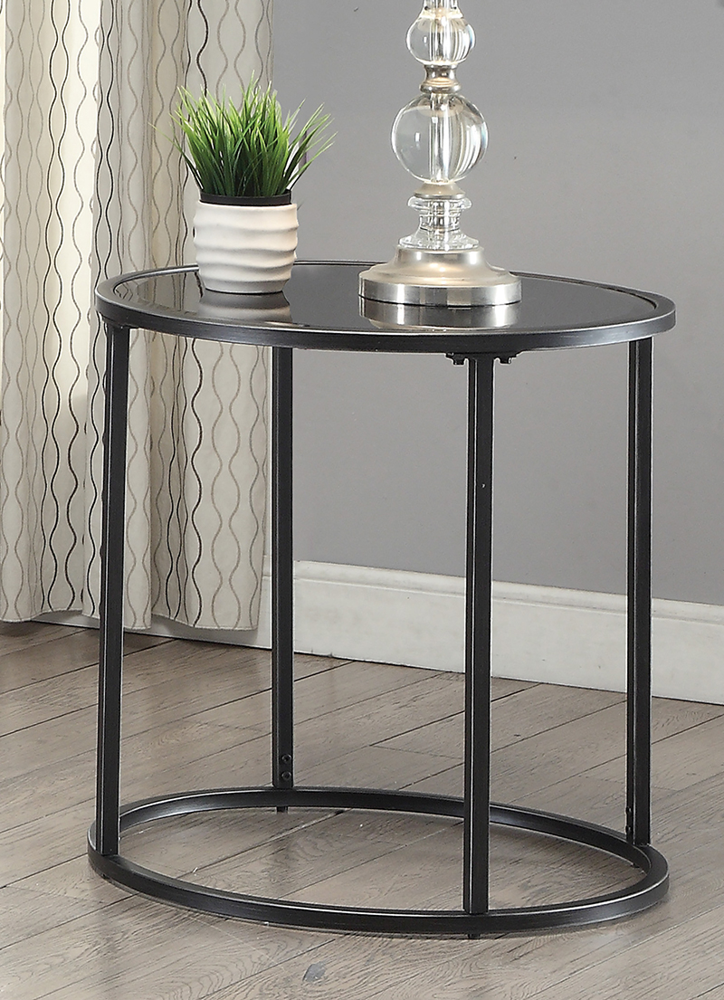 D159-704397 By Coaster End Table Black And Gunmetal Finish