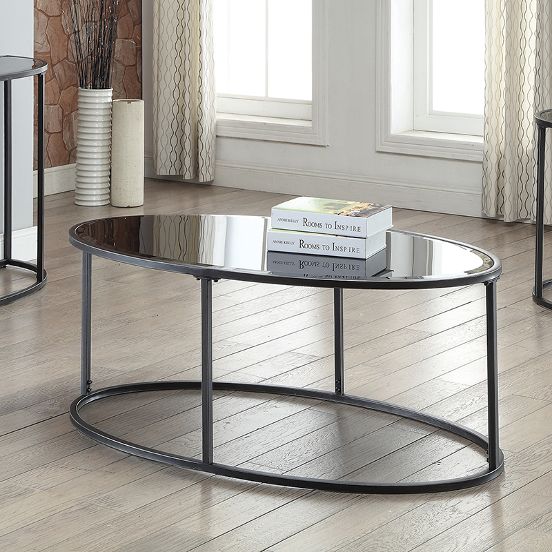 D159-704398 By Coaster Coffee Table Black And Gunmetal Finish