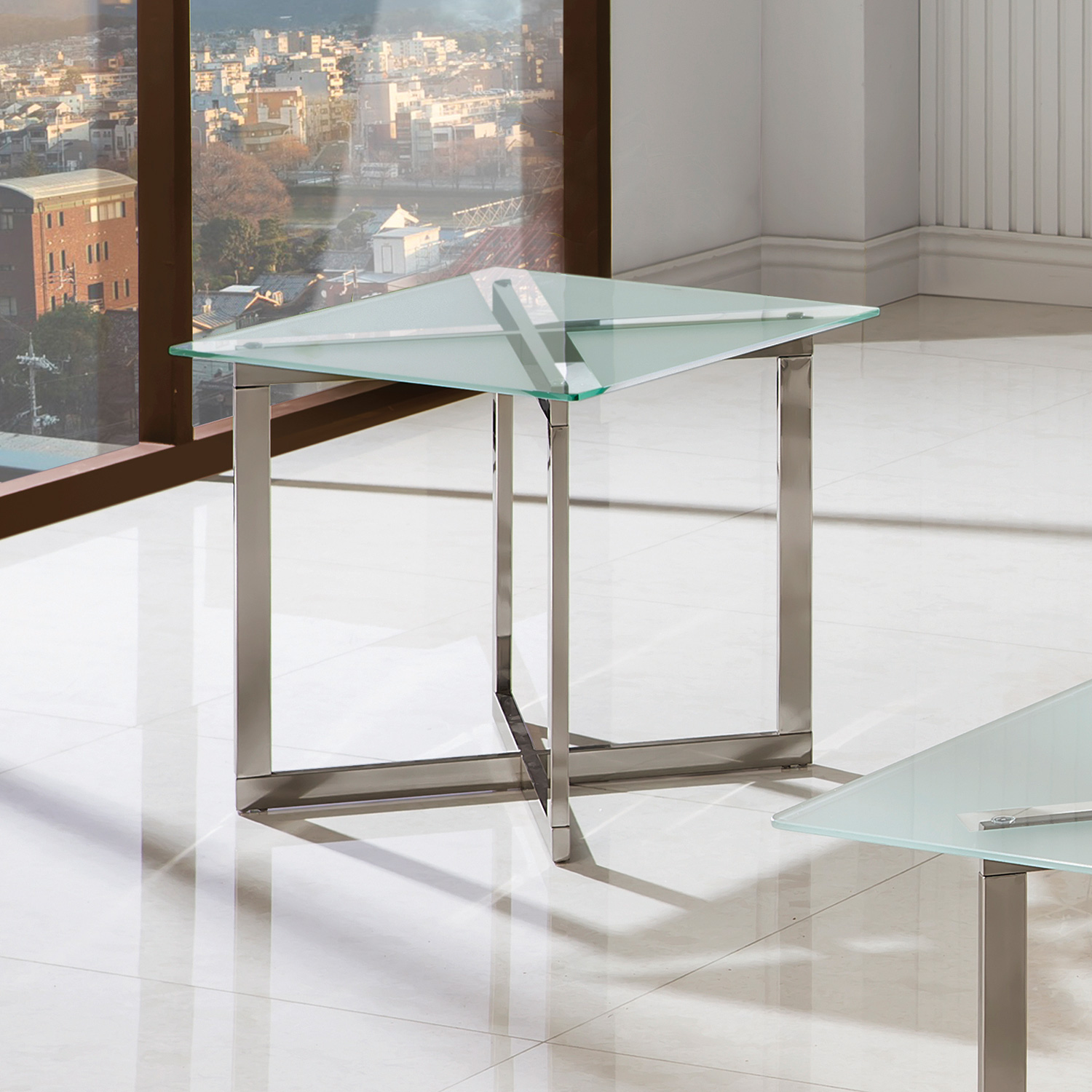 D159-704437 By Coaster End Table Nickel Finish