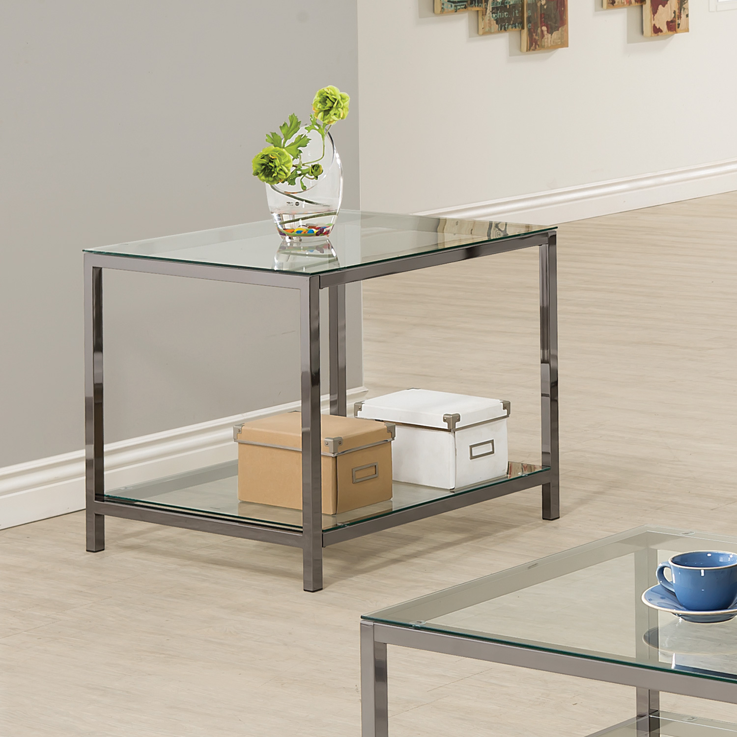 D159-720227 By Coaster End Table Black Nickel Finish