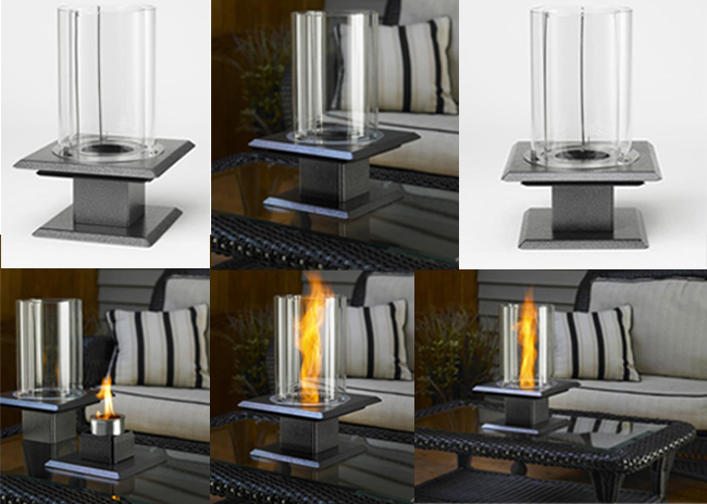 D169-ALLURE-SV By Outdoor GreatRoom-Silver Vein Finish Allure Fire Pit - Venturi Flame - Silver Vein 