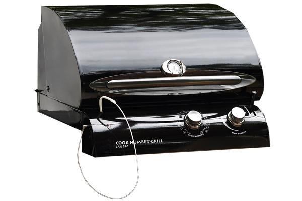 D169-JAG24 By Outdoor GreatRoom-Black Finish 24" Gas Grill Head in Black Porcelain with Installation Kit