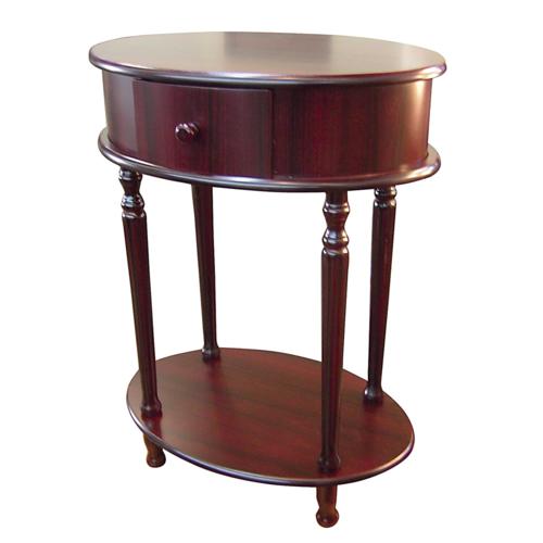 T142S-H-114 By Ore International Oval Side Table - Cherry (28")