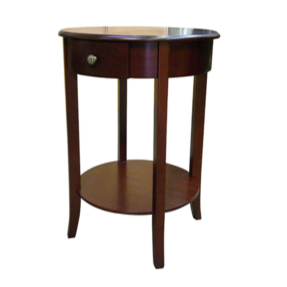 T142S-H-125N By Ore International Round End Table - Cherry