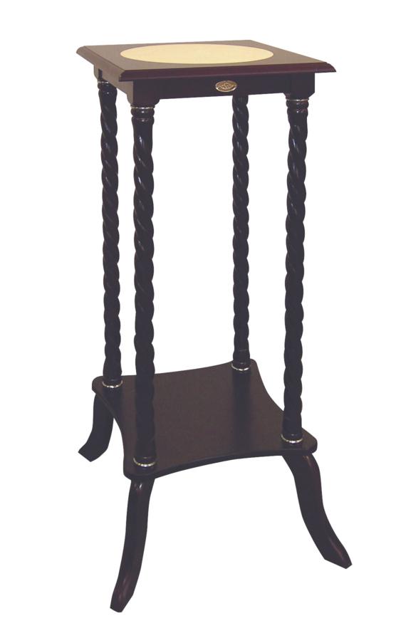 T142S-H-34 By Ore International Square Flower Stand w/ Ceramic Top - Cherry