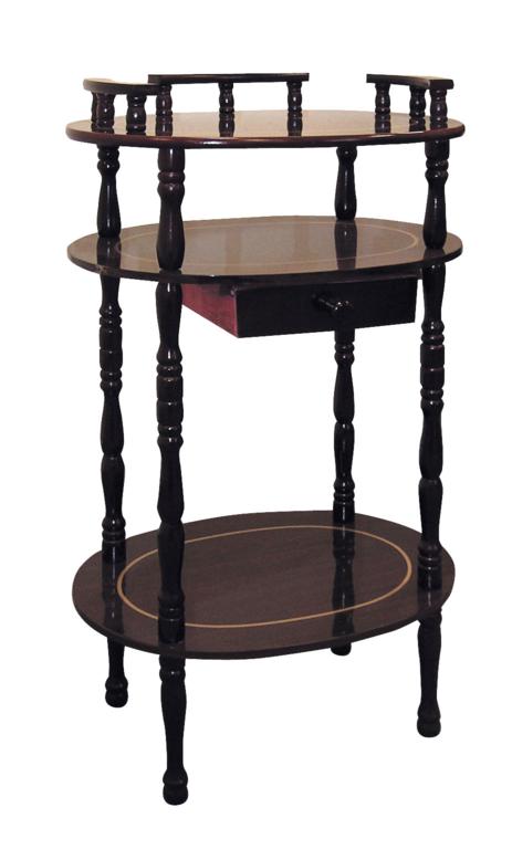 T142S-JW-106 By Ore International Cherry 3-Tier Phone Table