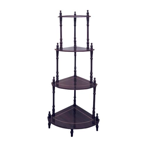 T142S-JW-108 By Ore International Cherry 4-Tier Corner Stand