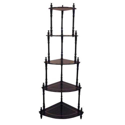 T142S-JW-108A By Ore International Cherry 5-Tier Corner Stand
