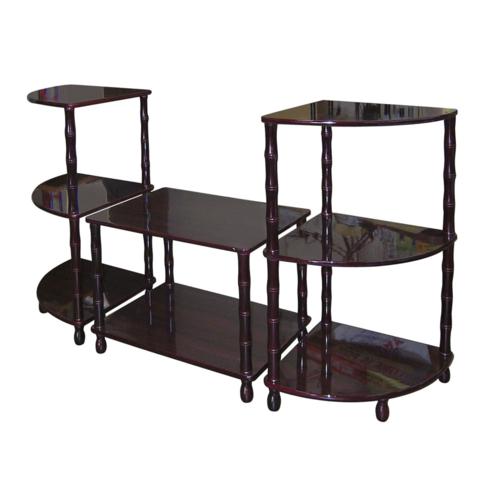 T142S-JW-124 By Ore International 3-Tier Accent Table Set - Cherry