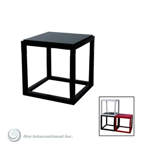 T142S-N3009-BK By Ore International Stackable Black Cubic Table