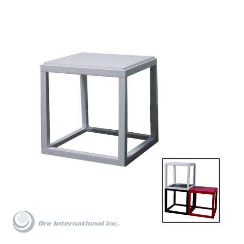 T142S-N3009-WH By Ore International Stackable White Cubic Table