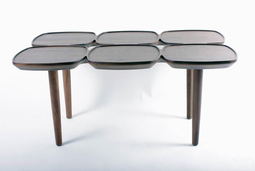 T161-FET7219B By Control Brands The "Francine" Cofee Table In Solid Walnut